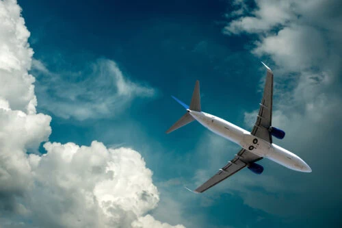 Airline plane flying